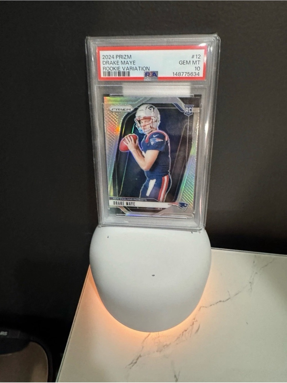 2024 Drake Maye Panini Prizm #12 Silver Variation RC PSA 10 (Freshly Graded)